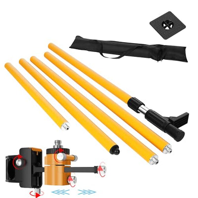 FenorGan 13.8 foot/4.2 meter laser telescopic rod, professionally adjustable laser horizontal mounting rod, 1/4 inch by 20 inch laser bracket, 5/8