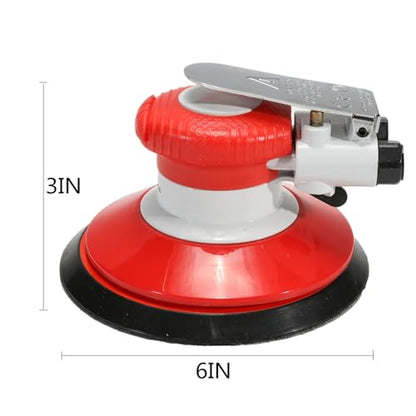6 Inches Air Random Orbital Sander, Pneumatic Palm Sanders For Wood Polisher Metal,And Auto Body Work, Dual-action Sander
