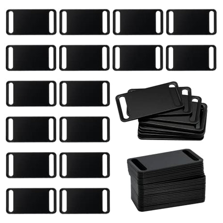 StayMax Aluminum Engraving Blanks Tags Stamping Blanks Tags Blank Dog Tag Pet ID Tag 25 Pieces (Black) StayMax
