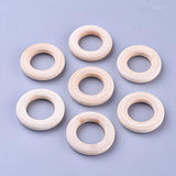 Craftdady 100Pcs Natural Wood Rings Unfinished Solid Wooden Circles 1-1/5 Inch (30mm) Ring Pendant Connectors for Craft Jewelry Making Craftdady