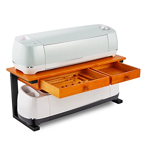 Duryeo Tabletop Solid Wood Stacker with Storage Drawers, Organizer Stand to Keep Cricut Craft Cutting Machines, Accessories and Other Supplies Duryeo