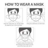 LEMENT 50pcs KN95 Face Mask Black 5 Layer Cup Dust Safety Masks Filter Efficiency≥95% Breathable Elastic Ear Loops Black Masks LEMENT