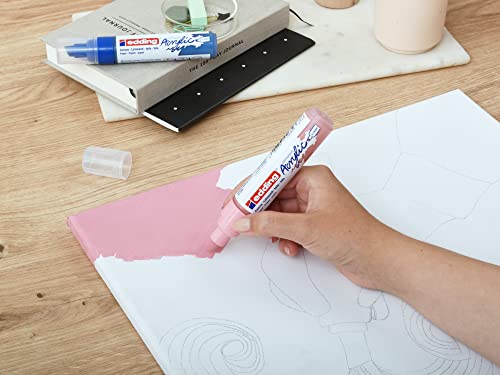 edding 5000 acrylic marker broad - white - 1 waterproof acrylic paint marker - chisel nib 5-10 mm - acrylic paint pen for drawing on canvas, art edding