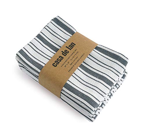 Casa De Lan Pack of 6 Cotton Kitchen Towel Set - Dish Towels for Kitchen - Basket Weave Cloths - Tea Towels for Kitchen - Highly Absorbent - 100% Casa De Lan