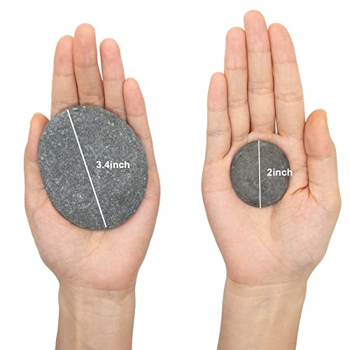 Markdang 40 Pcs Large Rocks for Painting 25pcs 2-3” & 15pcs 3-4” River Rocks for Painting Natural Flat & Smooth Rocks for Painting for Kids & Adult Markdang