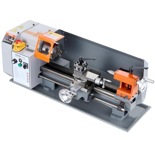 VEVOR Metal Lathe Machine, 7.87'' x 13.78'', Precision Benchtop Power Metal Lathe, 50-2500 RPM Continuously Variable Speed, 500W Brush Motor Metal VEVOR