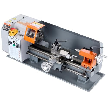 VEVOR Metal Lathe Machine, 7.87'' x 13.78'', Precision Benchtop Power Metal Lathe, 50-2500 RPM Continuously Variable Speed, 500W Brush Motor Metal