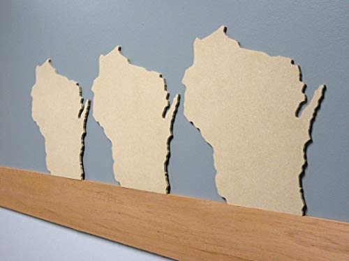 Wisconsin State Cutout - 3 Pack - 1/4'' MDF - WoodArtSupply