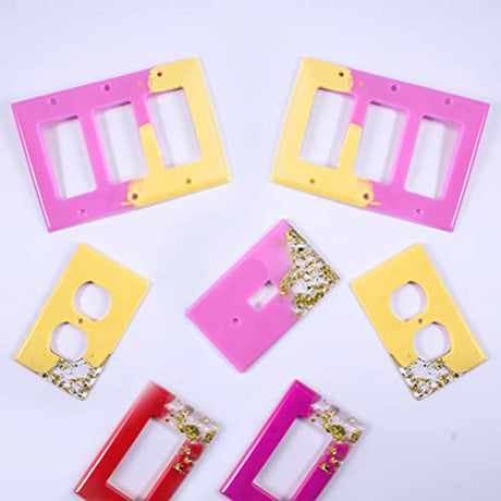 BUYGOO 7Pcs Light Switch Cover Resin Molds, Switch Socket Panel Plaster Mold for Epoxy Resin, Switch Socket Panel Epoxy Molds, Switch Plate Silicone BUYGOO
