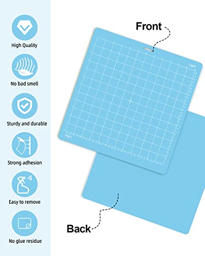 Gwybkq Cutting Mat for Cricut Maker 3/Maker/Explore 3/Air 2/Air/One 12 Pack 12x12 Adhesive Sticky Light Cut Mats Replacement Accessories Quilting Gwybkq