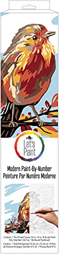 Plaid Fall Bird Modern Kit, 14" x 14" Paint by Numbers for Adults and Kids, Easy-to-Follow DIY Crafts, Art Supplies with A Textured Finish, 17914 Plaid