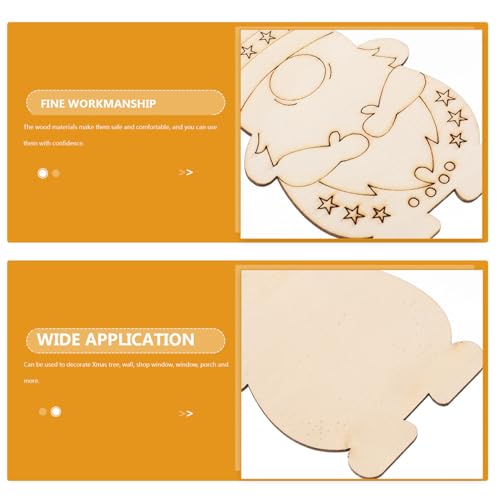 VOSAREA 40Pcs Christmas Gnome Wood Cutouts Unfinished Christmas Wooden Ornaments Xmas Tree Hanging Embellishments Crafts for DIY Arts Crafts Holiday VOSAREA