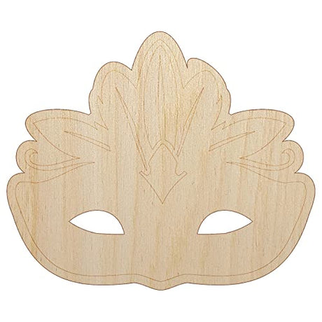 Mardi Gras Venetian Masquerade Mask Unfinished Wood Shape Piece Cutout for DIY Craft Projects - 1/8 Inch Thick - 6.25 Inch Size Sniggle Sloth