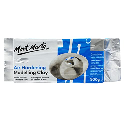 Mont Marte Grey Air Hardening Modeling Clay, 500g (1.1lb). Dries in Approximately 24 Hours. Suitable for Sculptors and Modelers of All Skill Levels. - WoodArtSupply