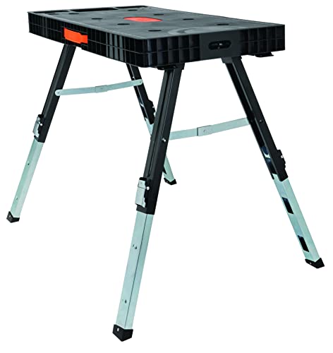 Disston Omni Plus 5 in 1 Workbench, Clamping Table, Scaffold, Dolly and Creeper All in one Work Table Orange/Black - WoodArtSupply