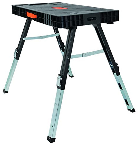 Disston Omni Plus 5 in 1 Workbench, Clamping Table, Scaffold, Dolly and Creeper All in one Work Table Orange/Black Disston