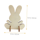 Kisangel 16 pcs DIY White Embryo Rabbit Unfinished Wood Planks Farmhouse Easter Decor Wood Rabbit Slices Indoor Easter Decorations Unfinished Wood Kisangel