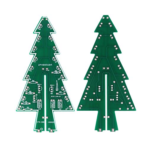 Colorful LED RGB LED Flashing Christmas Tree DIY Kits Electronics Colorful 3D Xmas Tree DIY Module Funny Kits PCB Board for Practice Learning ACEIRMC