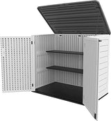 KINYING Larger Outdoor Storage Shed Weather Resistance, Horizontal Storage Box Waterproof for Garden, Patios, Backyards, 48 Cu.ft Capacity for Bike, KINYING