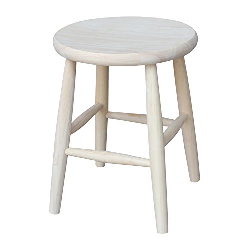 International Concepts 18-Inch Scooped Seat Stool, Unfinished IC International Concepts