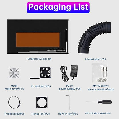 ATOMSTACK Enclosure for Laser Engraver with 2m Exhaust Pipe, Foldable Fireproof Protective Cover for Laser Engraving Machine, Isolating Smoke, Odor - WoodArtSupply