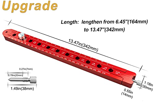 ARTYMASTER Multi-Function Scribing Tool, DIY Woodworking Scriber Line Maker, Portable Aluminum Alloy Woodworking Compass Scriber Tool, Inch Circle Marking Gauge,Deep Hole Carpenter Pencils 6 Refills