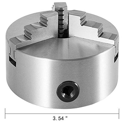 VEVOR K11-100 Lathe Chuck 4",Metal Lathe Chuck Self-centering 3 Jaw,Lathe Chuck With Two Sets Of Jaws, for Grinding Machines Milling Machines - WoodArtSupply