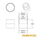 POWERTEC 70125 Dust Port Adapter for 4 Inch Pipe to 4 Inch Dust Collection Hose, Quick Connect Hose Coupler Fitting for Workshop Dust Collection POWERTEC