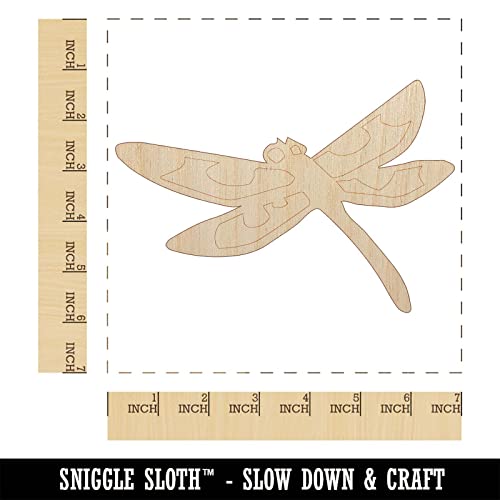 Flying Dragonfly with Spotted Wings Insect Darter Unfinished Wood Shape Piece Cutout for DIY Craft Projects - 1/4 Inch Thick - 6.25 Inch Size Sniggle Sloth