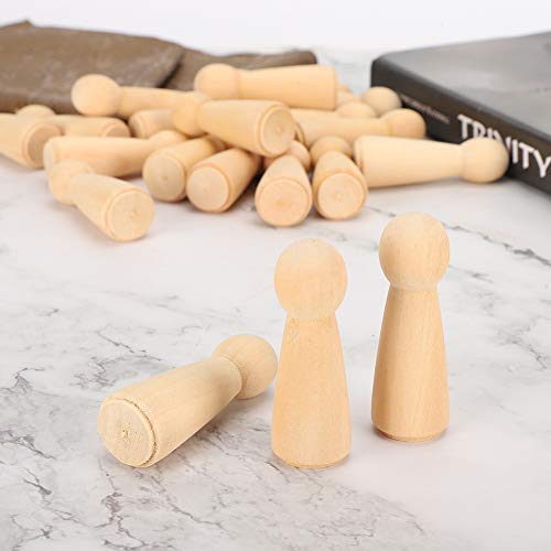 20Pcs Unfinished Wooden Peg Dolls Wooden People Figures to Hand Paint DIY Wood Peg Dolls Kit for DIY Crafts Toy Kids Art Craft Painting