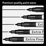 ARTISTRO Black Paint Pens for Rock Painting, Stone, Ceramic, Glass, Wood, Tire, Fabric, Metal, Canvas. Set of 5 Water Based Black Markers for Acrylic ARTISTRO