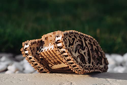 Wood Trick Steam Tank Mechanical 3D Wooden Puzzle Kit for All Ages - Moves Up to 8 ft Wood Trick