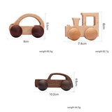 3PCS Wooden Baby Toys,Baby Grasping Toys Push Car Toys Montessori Toys Wooden Toy Vehicles,#3 - WoodArtSupply