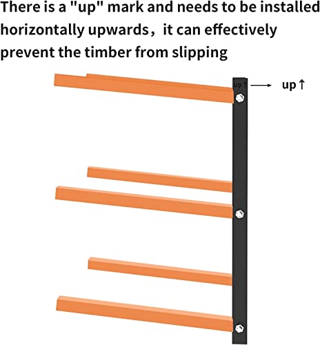 ZWanPing Lumber Storage Rack,Lumber Rack Wall Mount Wood Organizer and Lumber Storage Metal Rack with 3-Level - Indoor & Outdoor Use, 4 Pack - WoodArtSupply