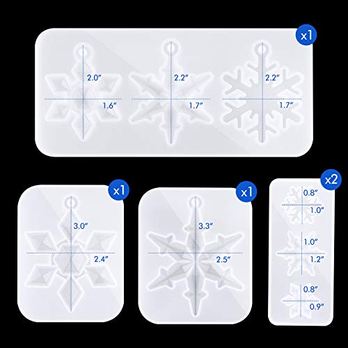 NiArt DIY Epoxy Resin Casting Silicone Mold 11 Snowflake Handmade Art Craft Christmas Tree Ornament Necklace Earring Jewelry Pendant Keychain Holiday