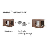 unipaws Furniture Style Dog Crate End Table with Cushion, Wooden Wire Pet Kennels with Double Doors, Medium Dog House Indoor Use (Walnut, Medium) unipaws