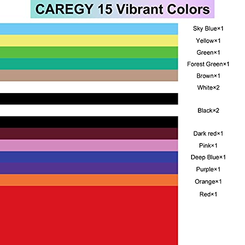 CAREGY Heat Transfer Vinyl for T-Shirts 12in.x10in. 15 Sheets-Iron On Vinyl HTV Bundle - WoodArtSupply