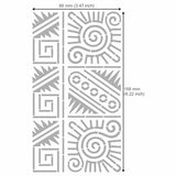 Aleks Melnyk No.433 Metal Stencil, Aztec Stencil Patterns and Symbols, Small Stencil, 1 PC, Template for Wood Burning, Engraving, Crafting, Aleks Melnyk