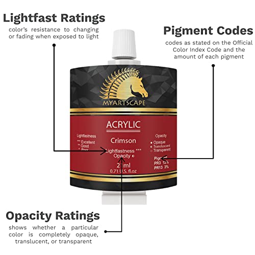 MyArtscape Acrylic Paint Set - 72 x 21ml Tubes with 3 Paint Brushes Art Supplies - Heavy Body Acrylic Paint Ideal Painting Kits for Adults MyArtscape