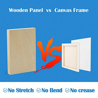 Falling in Art Unfinished Birch Wood Panels Kit for Painting, Wooden Canvas 4 Pack of 4x6’’ Studio 3/4’’ Deep, Cradle Boards for Pouring, Art,