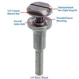TJR© Mounting Mandrel for Cut-Off Wheels - Versatile 3/8-inch Arbor Hole and ¼-inch Stem with Dual Locking Options with Screwdriver and Wrench - Die TJR