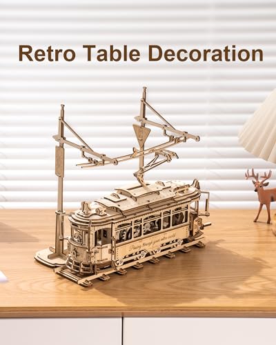 Wowood 3D Wooden Puzzles for Adults, 1:24 Scale Model Car Kits-Classic City Tram, Wooden Models for Adults to Build, Unique Gift for Adults/Teens on - WoodArtSupply