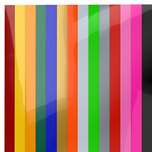 ARTEZA HTV Vinyl Bundle, 14 Multi-Color Iron On Heat Transfer Sheets, 10x12 Inches, Flexible & Easy to Weed, Use with Any Craft Cutting Machine, ARTEZA