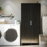 SystemBuild Evolution 36" Utility Storage Cabinet, Black Oak SystemBuild