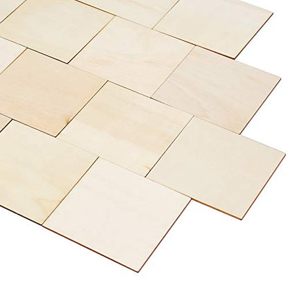 Wood Squares for Crafts, 36-Count 5x5 Wooden Squares, Unfinished Wooden Square Cutouts for DIY Arts and Crafts, 5 x 5 Inches