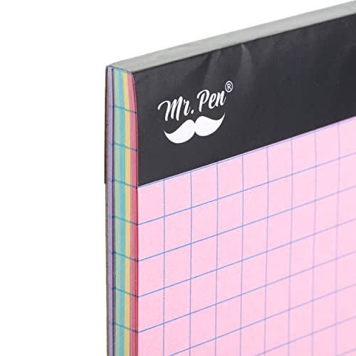 Mr. Pen- Pastel Graph Paper, 1 Pad, 11"x8.5", 4x4 (4 Squares Per Inch), Pastel Colors, 50 Sheets, Grid Paper, Graphing Paper, Graph Paper Pad, Grid Mr. Pen