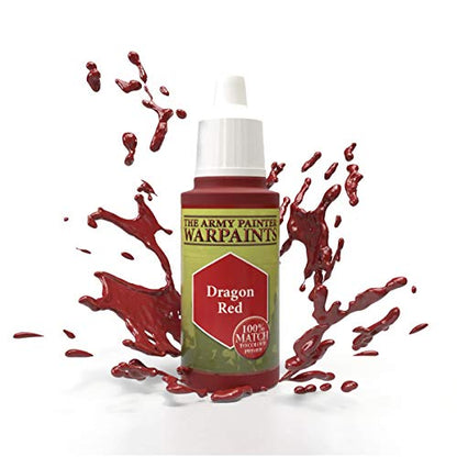 The Army Painter Dragon Red Warpaint - Acrylic Non-Toxic Heavily Pigmented Water Based Paint for Tabletop Roleplaying, Boardgames, and Wargames - WoodArtSupply