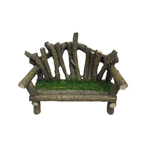 Mini Wooden Bench with Moss by ArtMinds - Bohemian Fairy Garden Decor ArtMinds