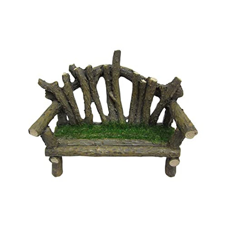 Mini Wooden Bench with Moss by ArtMinds - Bohemian Fairy Garden Decor ArtMinds