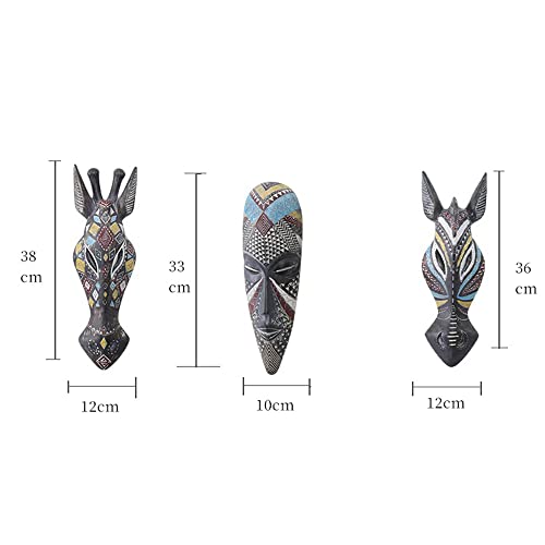 OTARTU African Mask Wall Sculpture Hand Carved African Tribal Wall Mask Art OTARTU